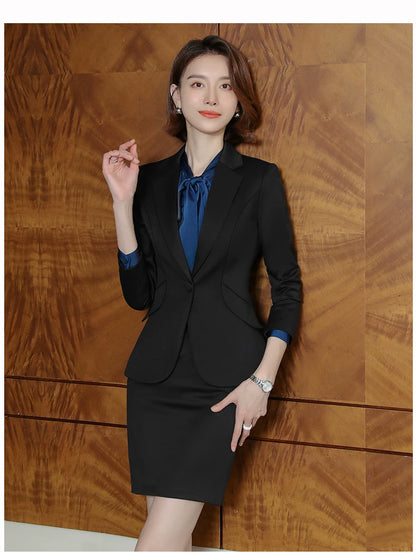 2023 autumn and winter professional style suit female manager professional attire temperament goddess fan sense suit suit pink small suit