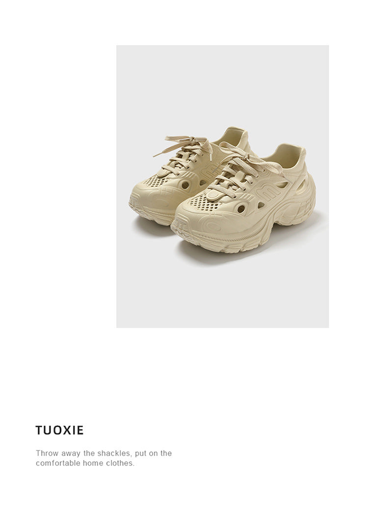 Thick-Soled Clogs for Women, Summer Sports and Leisure 2025 New Internet Celebrity Fashion Non-Slip Toe-Cap Sandals