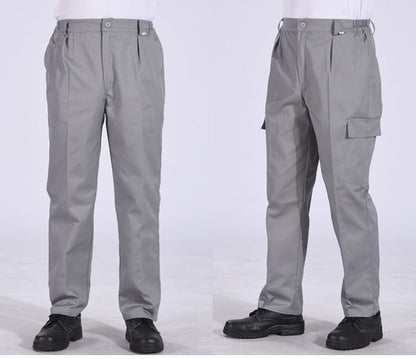 Autumn and Winter Pure Cotton Work Pants for Men, Wear-Resistant Welding Workwear, Blue Construction Site Workshop Handling Work Clothes Pants