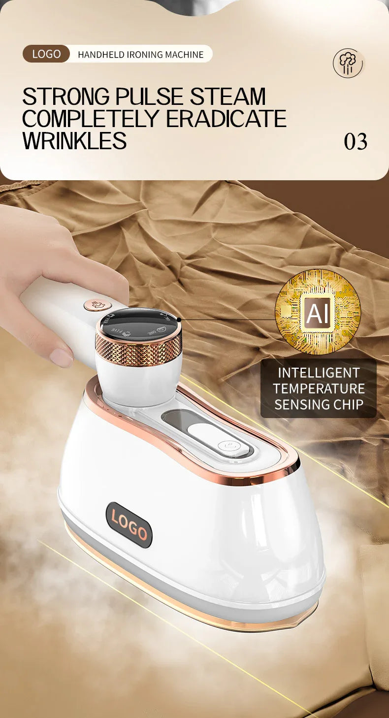2025 New Ai Smart LED Digital Display Handheld Steam Iron Home Travel Portable Steam Iron 1200W High Power Handheld Hanging Iron