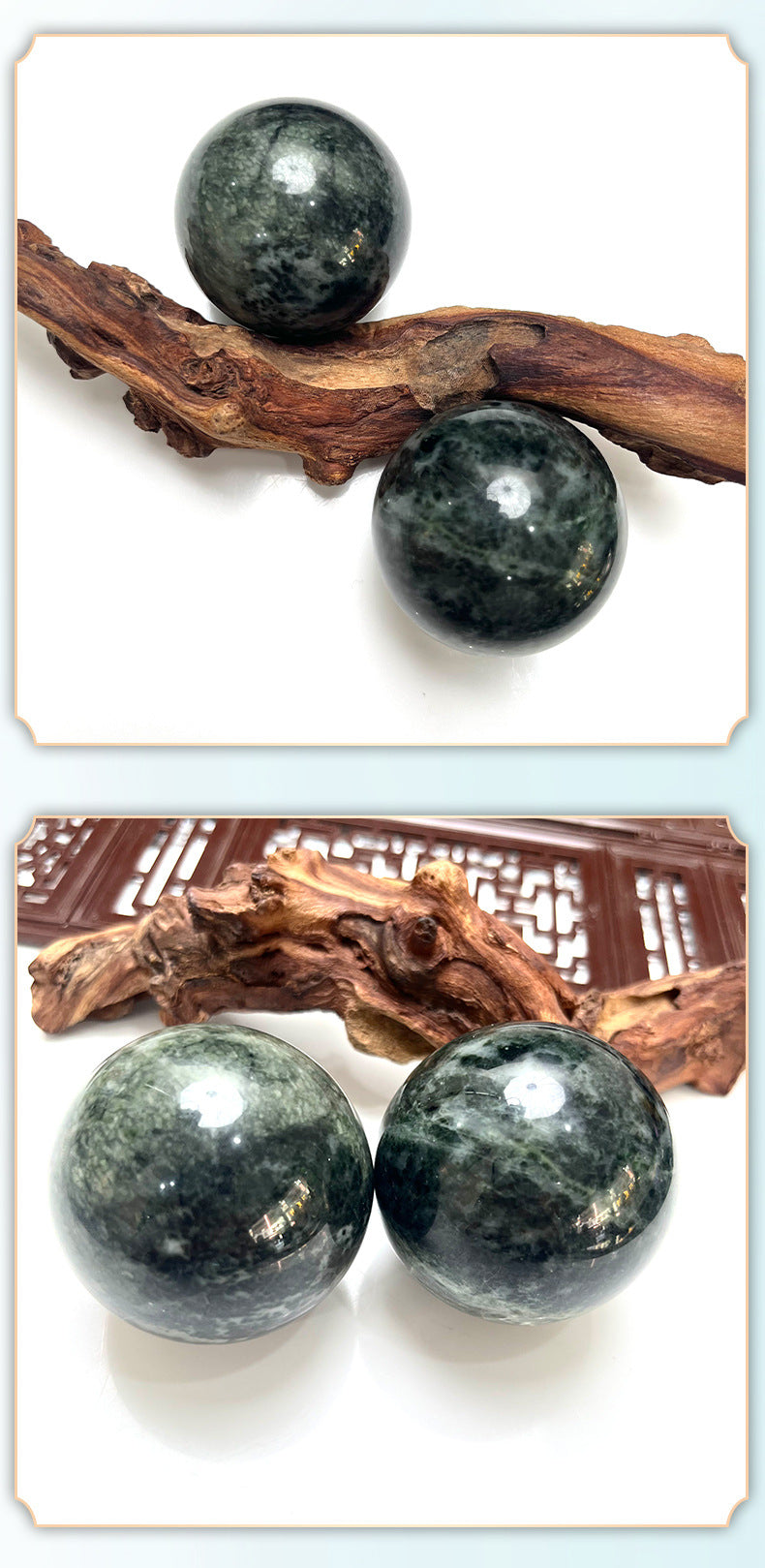 Nanyang Jade Dushan Jade Walnut Wen Play Fitness Ball Hand Handpiece Men's Hand-carved Pair of Natural Mono Jade