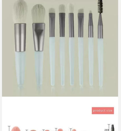 Morandi 8-Piece Beginner Makeup Brush Set Beauty Tools Portable Brushes for Beginners Eyeshadow Brush Loose Powder Setting Brush