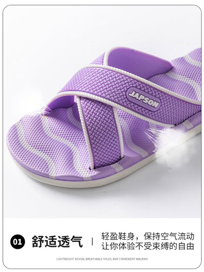 Home Eva Slippers for Women, Non-Slip Bathroom Bathing Slippers for Men, Summer Outdoor Wear, Beach Trendy Slippers, Factory Direct Sales