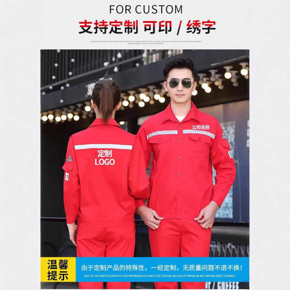 Workwear Suit for Men and Women, Anti-Static, Spring and Autumn Single-Layer Work Clothes, Long-Sleeved Professional Workwear for All Seasons
