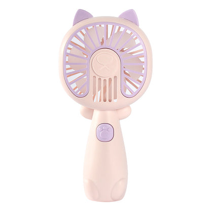 New cartoon mini fan summer outdoor portable USB rechargeable fan student dormitory desktop fan