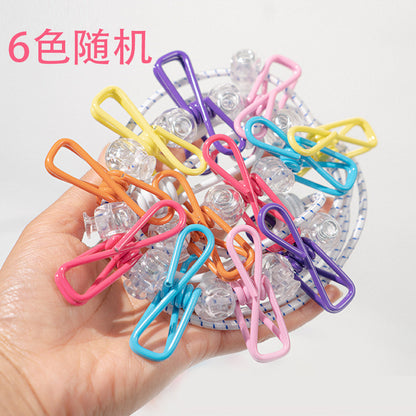 Creative Outdoor Elastic Windproof Clothesline with Positioning Buckle Korean Style Clothesline with Windproof Clip 12 Clips