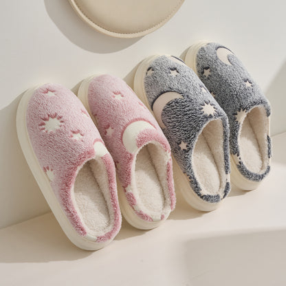 Starry Sky Cotton Slippers for Home Autumn/Winter 2026 New Indoor Warm Plush Winter Slippers for Women Home Use