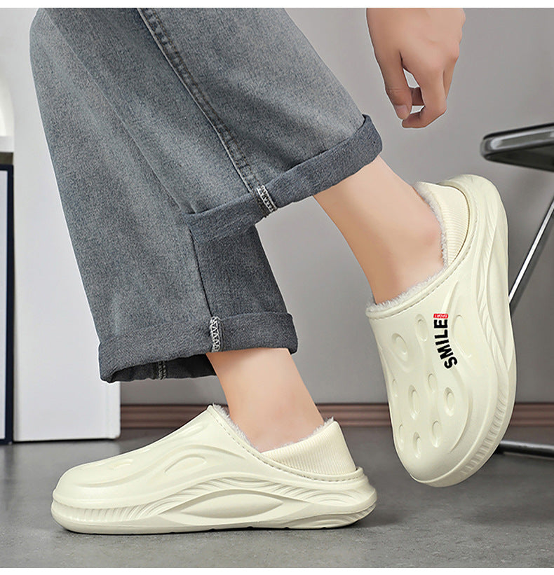 Cotton Slippers for Home, High-End, Daily Wear, 2025 New Style Fleece-Lined Warm Cotton Shoes for Men, Cotton Tow