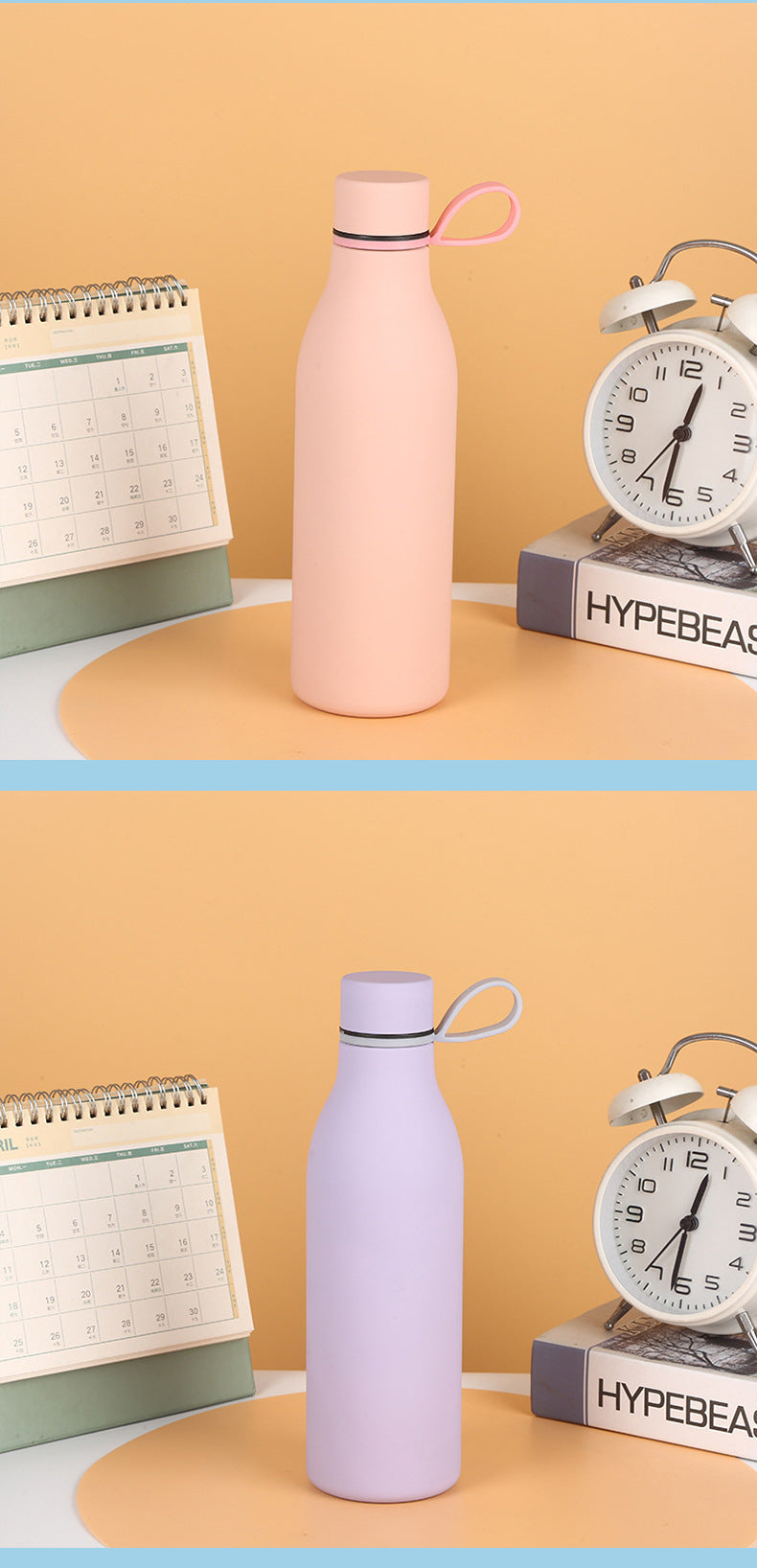 Cross-border American Style Sports Water Cup with Handle Outdoor Thermos 304 Stainless Steel Small Mouth Bottle Sports Frosted Water Bottle