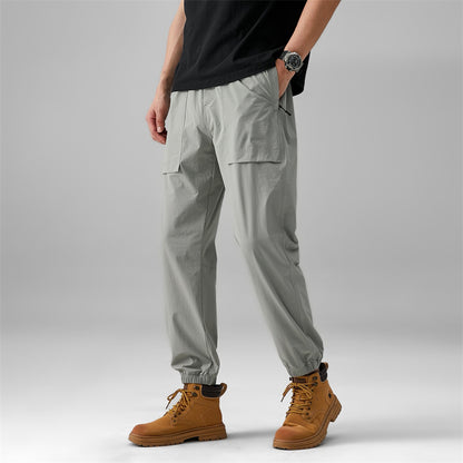2024 Summer Thin Pants Soft Shell Waterproof Windproof Men's American Style Functional Outdoor Mountaineering Casual Crock Pants