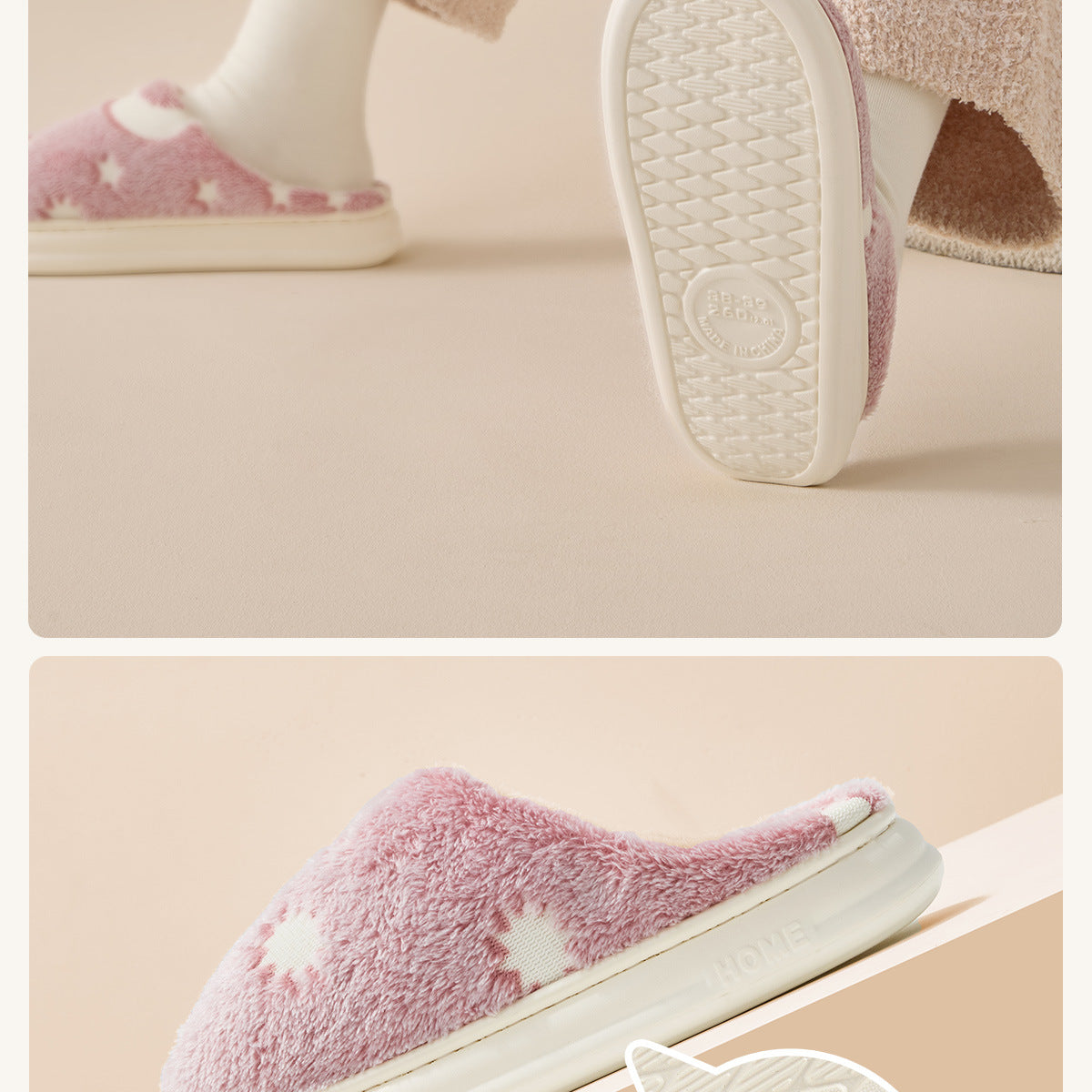 Starry Sky Cotton Slippers for Home Autumn/Winter 2026 New Indoor Warm Plush Winter Slippers for Women Home Use