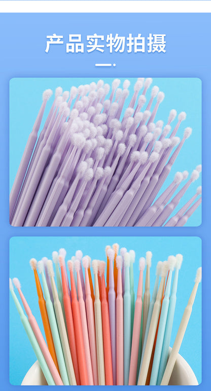 Wholesale New Macaron Color Removal Cotton Swab Grafting Eyelash Cleaning Cotton Stick Eyelash Multifunctional Nano Micro Coater