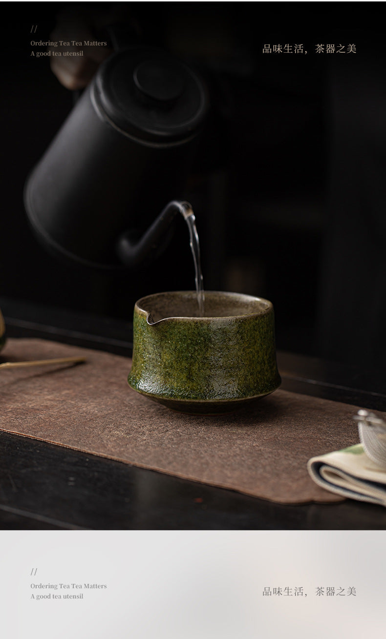 Yao Bian Bamboo Style Ceramic Matcha Four-Piece Set Japanese Matcha Making Tools Tea Bowl Tea Whisk Stand Tea Brush Tea Spoon Accessories