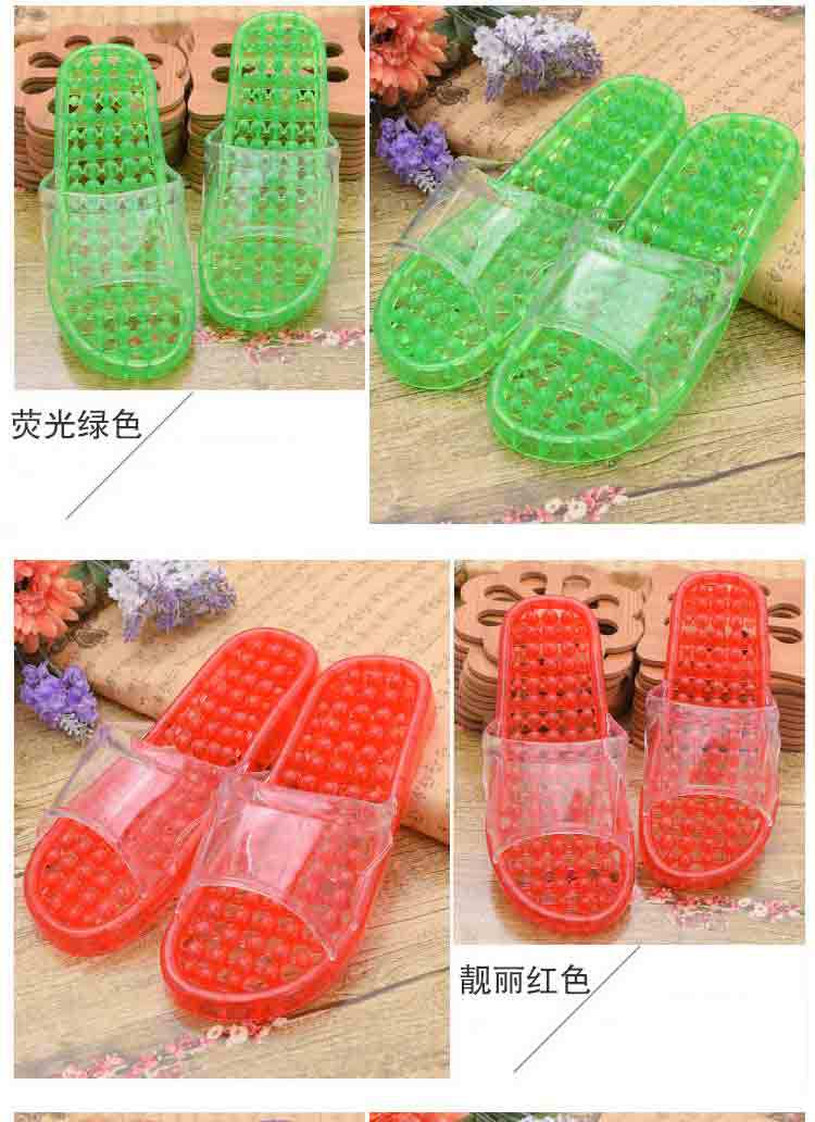 Couple Bathroom Slippers Men's Summer Non-slip Home Indoor Bathing Women's Sandals Thick Bottom Massage Leakage Home Shoes