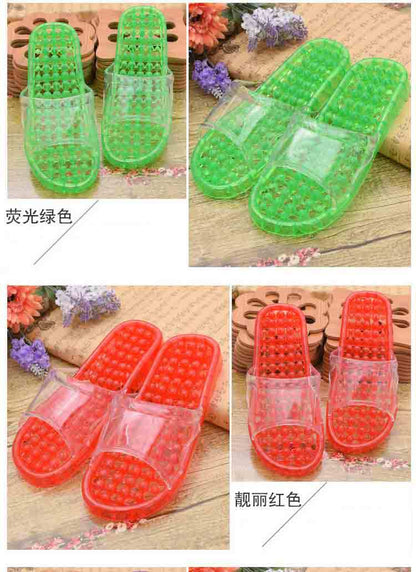 Couple Bathroom Slippers Men's Summer Non-slip Home Indoor Bathing Women's Sandals Thick Bottom Massage Leakage Home Shoes
