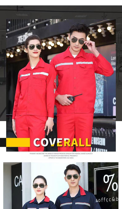 Workwear Suit for Men and Women, Anti-Static, Spring and Autumn Single-Layer Work Clothes, Long-Sleeved Professional Workwear for All Seasons