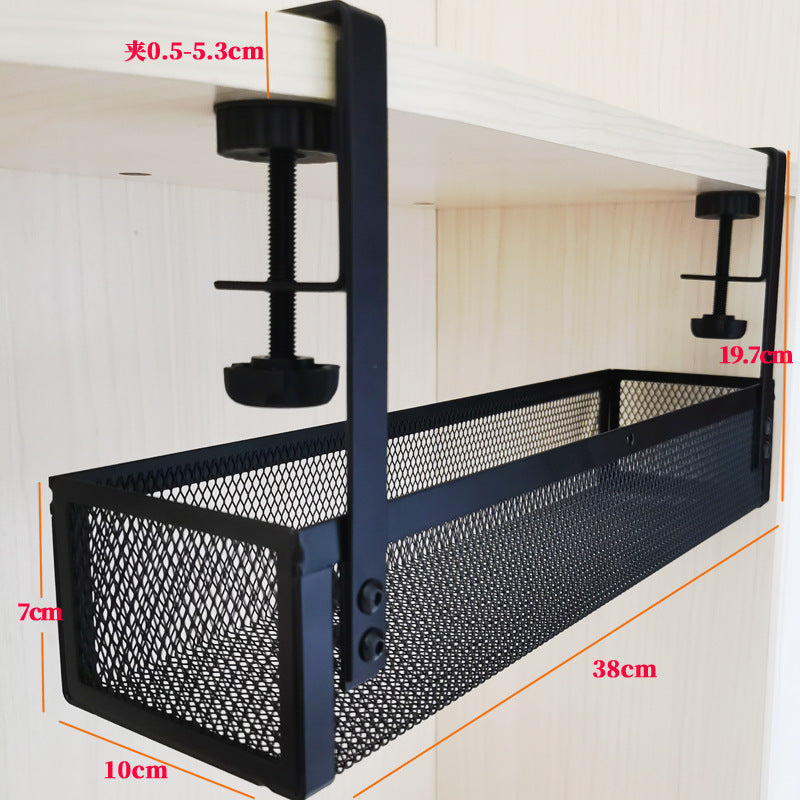 Cross-border desk under cable and wire management tray rack under counter finishing rack row storage rack socket organizer