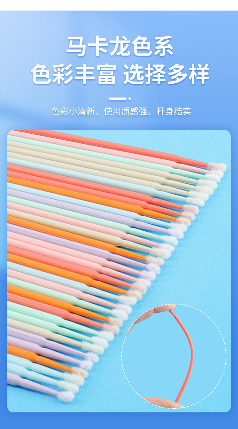 Wholesale New Macaron Color Removal Cotton Swab Grafting Eyelash Cleaning Cotton Stick Eyelash Multifunctional Nano Micro Coater