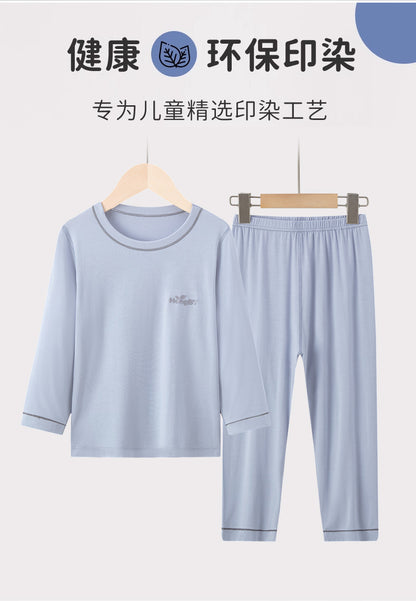 Summer Boys' Short-sleeved Shorts Modal Children's Pajamas Girls' Parent-child Home Clothes suit Children's Air-conditioning Clothes