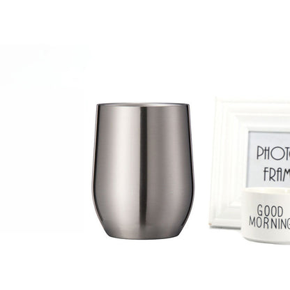 304 Stainless Steel Eggshell Cup Portable Cross-Border U-Shaped Wine Thermos Cup 12oz Cup American Style Wholesale Aviation Cup