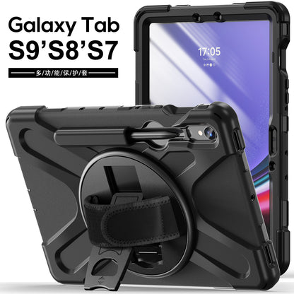 Applicable to Samsung Tab S9 FE/A9PLUS pirate king drop-resistant strap bracket protective cover