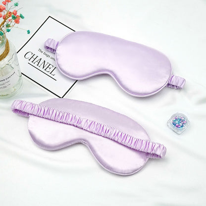 New Double-Sided Imitation Silk Sleep Mask with Light-Blocking and Adjustable Elastic Buckle, Travel-Friendly, Solid Color, Breathable, Beauty and Eye Protection