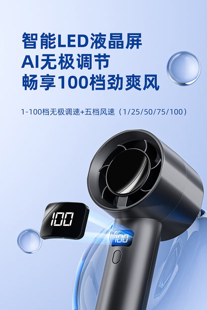 New Cross-Border High-Speed Small Fan Portable Student Desktop Fan Outdoor USB Digital Display Handheld Small Fan