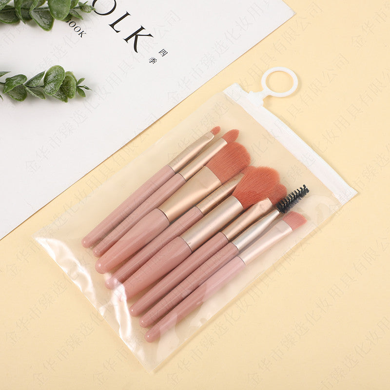 Morandi 8-Piece Beginner Makeup Brush Set Beauty Tools Portable Brushes for Beginners Eyeshadow Brush Loose Powder Setting Brush