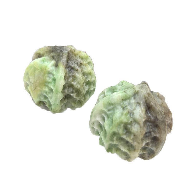 Nanyang Jade Dushan Jade Walnut Wen Play Fitness Ball Hand Handpiece Men's Hand-carved Pair of Natural Mono Jade