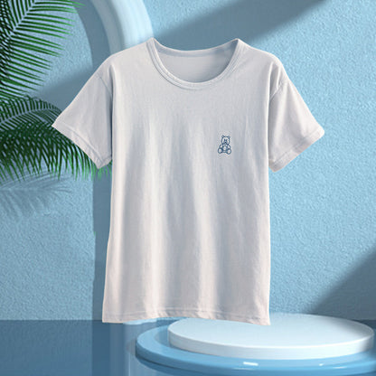 Children's Pajamas, Pure Cotton, Summer Short-Sleeved Shorts Set for Boys, Home Clothes for Girls, Air-Conditioned Clothes for Middle-Aged and Older Boys