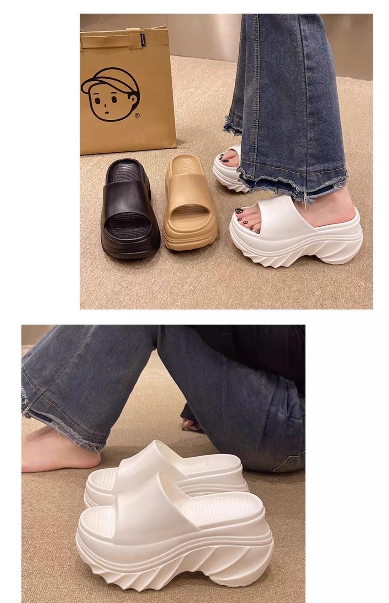 9CM height-increasing thick-soled slippers women's summer sandals EVA high-end non-slip non-smelly feet home wear wholesale