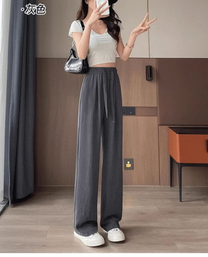 Breathable Anti-Mosquito Pants Yamamoto Pants Women's Thin High-Waist Casual Spring and Autumn Lazy Style Wide-Leg Pants Straight Pants