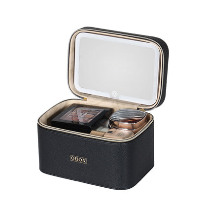 Cross-Border Led Mirror Travel Makeup Bag, Makeup Mirror, Cosmetics Portable Large-Capacity Makeup Case, Hand-Held Beauty Bag