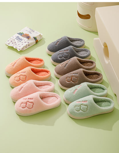 Cold-Proof Cotton Slippers for Women, Autumn and Winter Indoor Home Non-Slip Couple's Thick-Soled Furry Slippers for Men, Winter Home Use