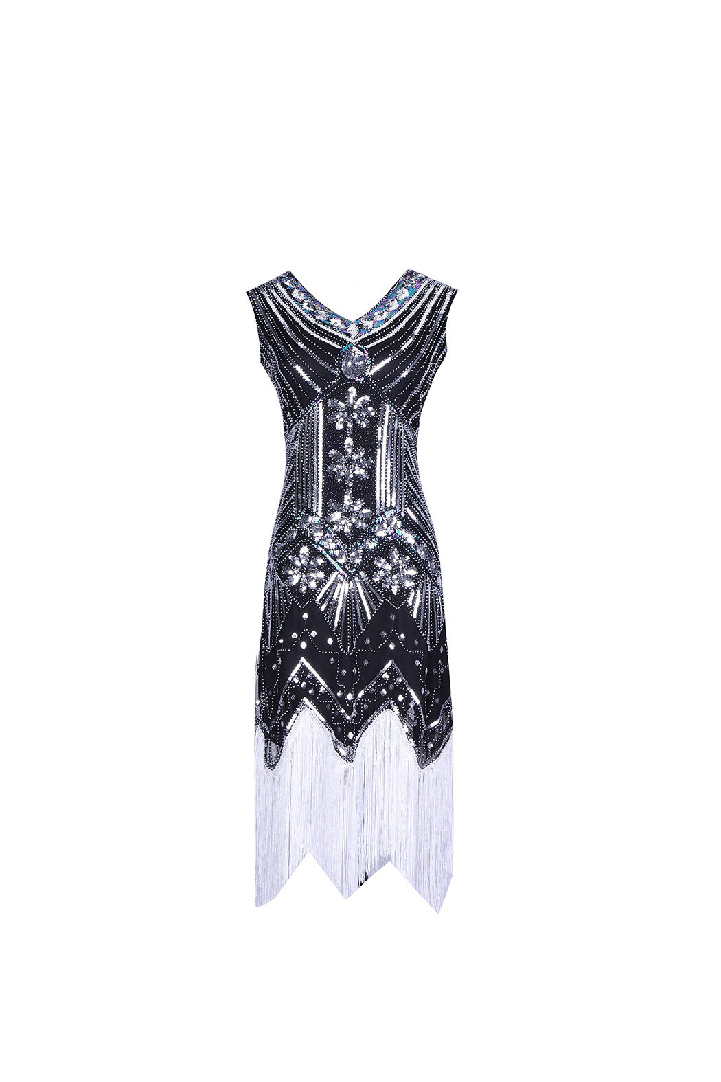 S-4Xl Amazon Wish Real Shot 1920S Retro Sequin Dress Handmade Beaded Tassel Plus Size Evening Dress