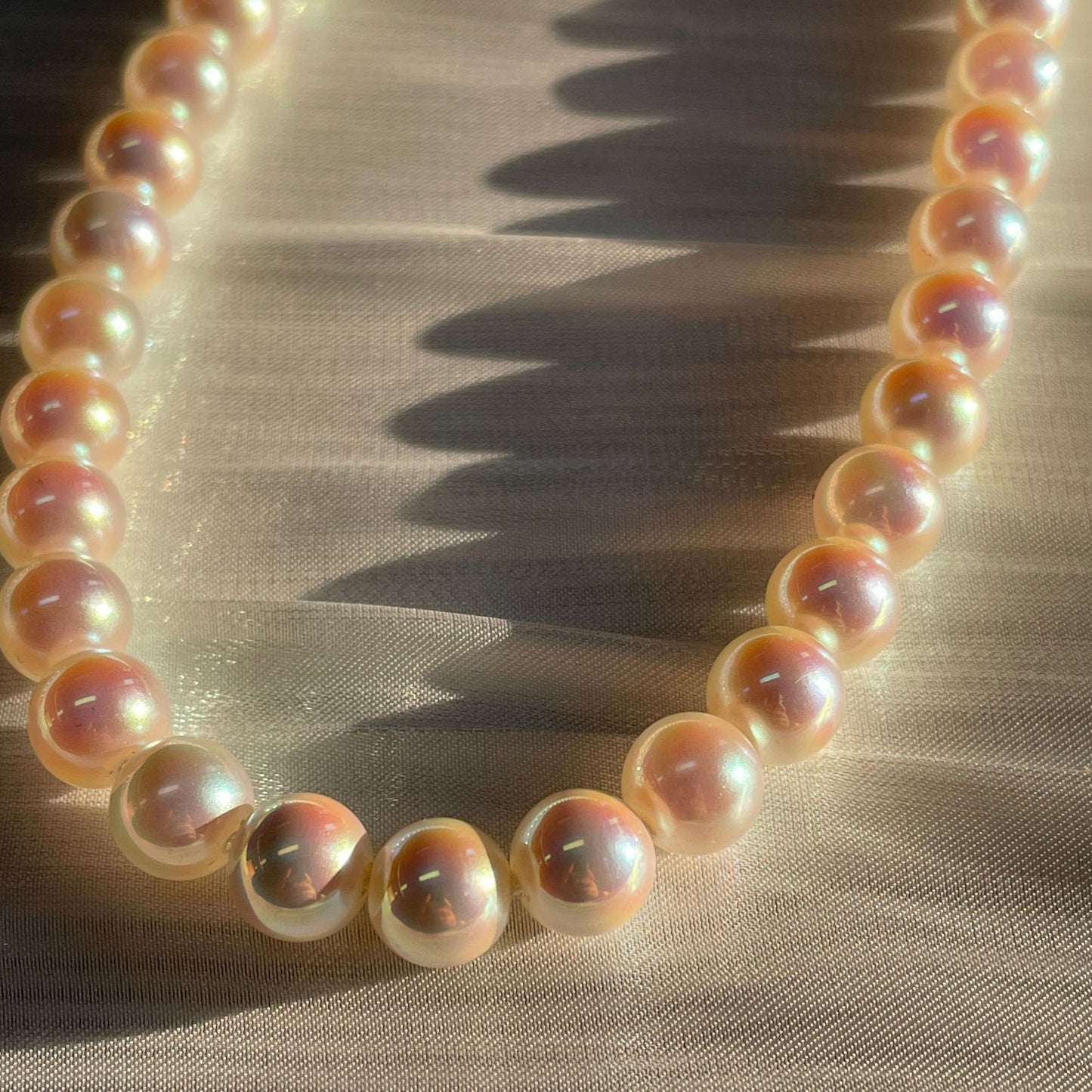 Polar Aurora Mirror Akoya Pearl Necklace Horseshoe Buckle Faux Mabel-like Powder Light Tien Female Clavicle Chain