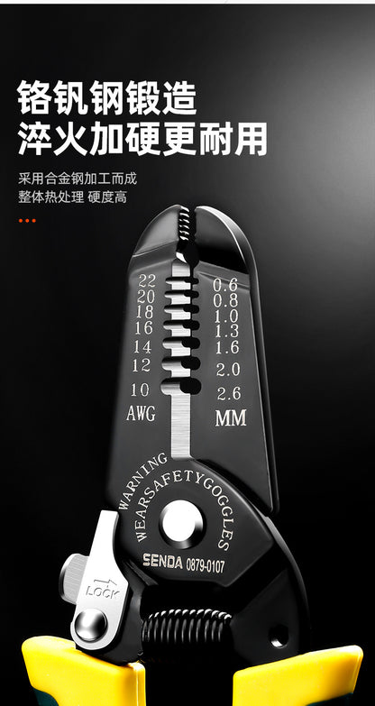 Wire Stripping Pliers, Electrician's Special Tools, Multi-Functional Pliers, Wire Cutting and Stripping Artifact, Universal Wire and Cable Scissors