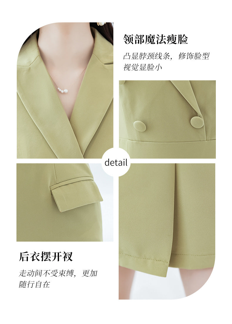 French Hepburn Style Small Black Dress High Sense High Cold Royal Sister Fried Street Small Fragrance Style Pleated Professional Suit dress Summer