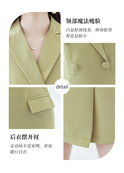 French Hepburn Style Small Black Dress High Sense High Cold Royal Sister Fried Street Small Fragrance Style Pleated Professional Suit dress Summer