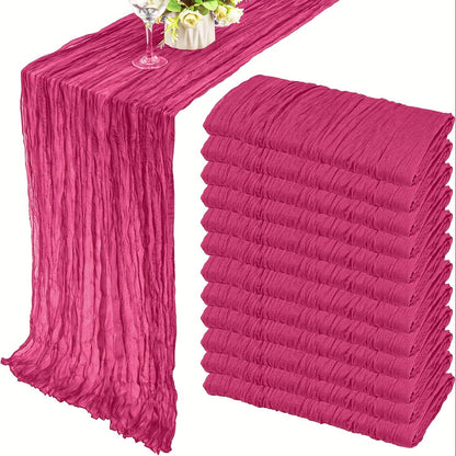 Bali Crepe Table Flag Foreign Trade Western Tablecloth Light Luxury High-End Wedding Party Decoration Pleated Table Flag Wholesale