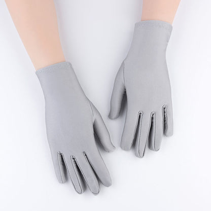 Spandex Gloves Spring and Summer White Ceremonial Thin Short Elastic Gloves for Men and Women Tight White Gloves Jewelry Gloves