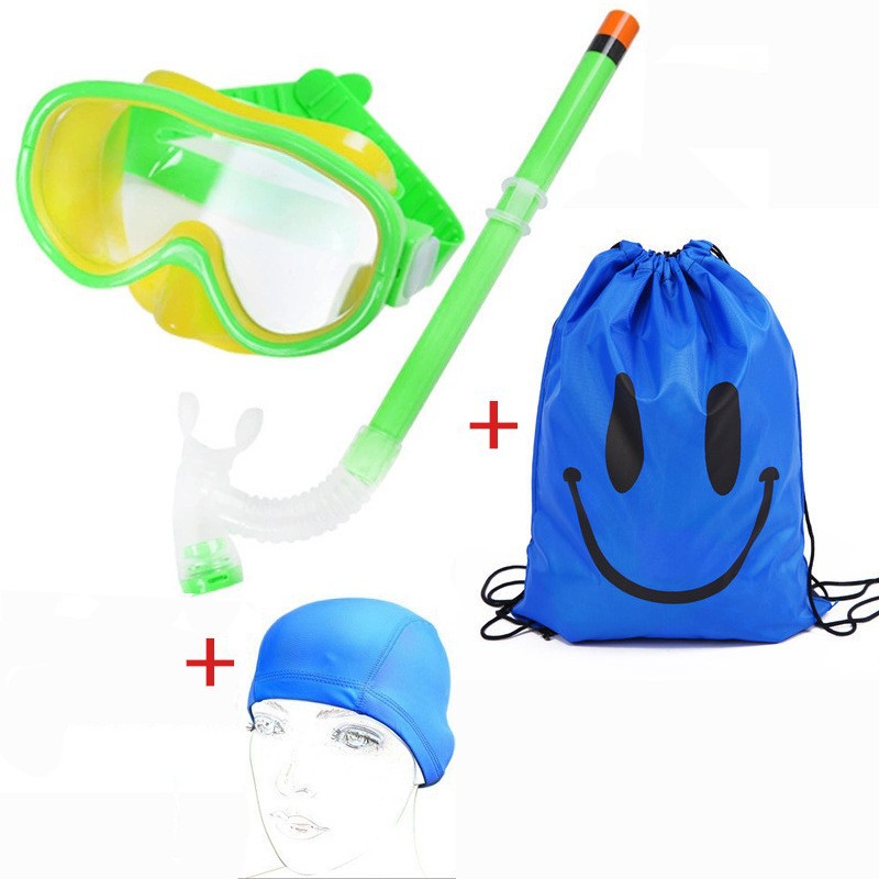 Children's diving goggles swimming set storage backpack cloth swimming cap breathing tube boys and girls snorkeling equipment