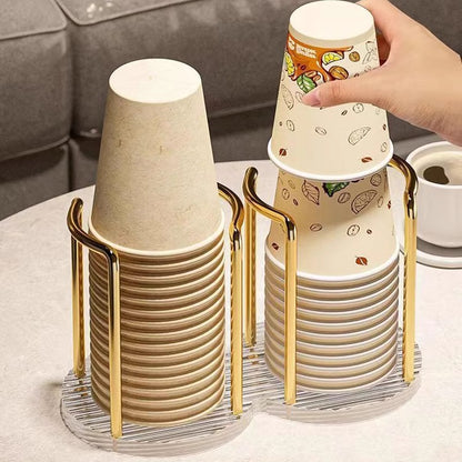 Acrylic Paper Cup Holder Disposable Cup Picker Straw Cup Desktop Storage Rack Household Coffee Tea Cup Rack