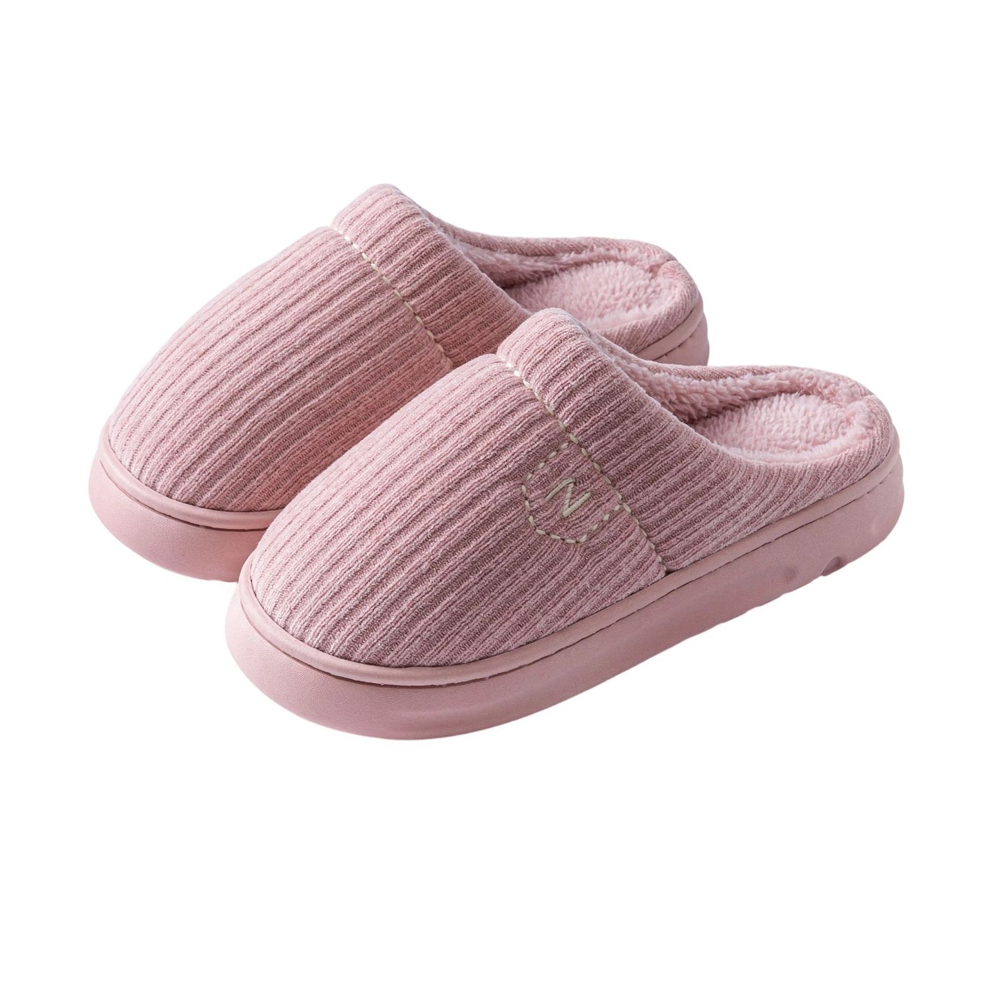 Women's Thick-Soled Winter Non-Slip Couple Indoor Warm Home Slippers with Fur for Men and Women