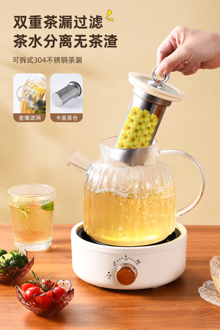 All-Glass Health Pot Multi-Functional Home Office New Insulated Tea Boiler Water Kettle Flower Teapot 110V