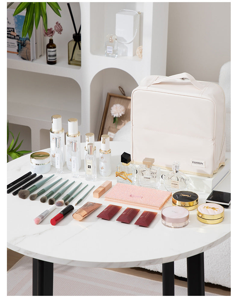 Stand-Up Cosmetic Bag, Large-Capacity Pencil Case, Women's Bag, Travel Storage Bag, Waterproof and Wear-Resistant, Can Be Hung on Luggage Bags