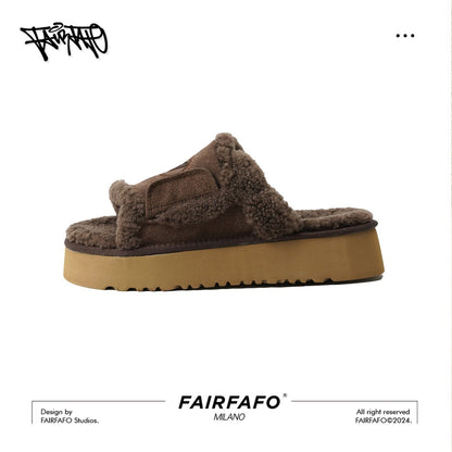 【Thick-Soled Fur Slippers】Wd24Xz663