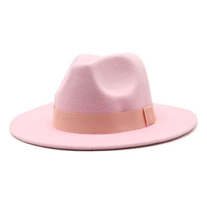 2023 New Hot Wide Brim Felt Fedora Hats With Bee Ribbon Autumn Winter Wedding Party Trilby Hat Men Gentleman Jazz Hats 56-58CM