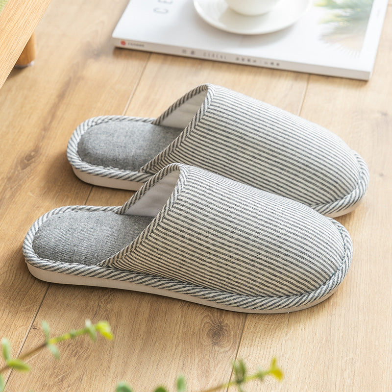 Spring and Autumn Cotton Slippers for Women, All Seasons, Winter, Indoor Home Use, Cotton and Linen Non-Slip Home Couple Wholesale Hemp Slippers for Men