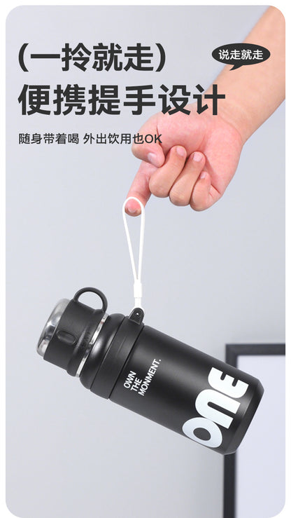 New Large-Capacity Straw Insulated Cup, Outdoor Portable Vacuum Double-Drink Cup, Household Double-Layer 316 Stainless Steel Water Cup